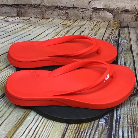 Red rubber flip flops Clearance